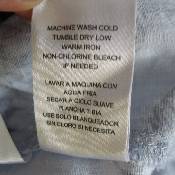 Margaritaville Island Reserve Women Linen Blend Shorts blue tropical floral M - Picture 9 of 14